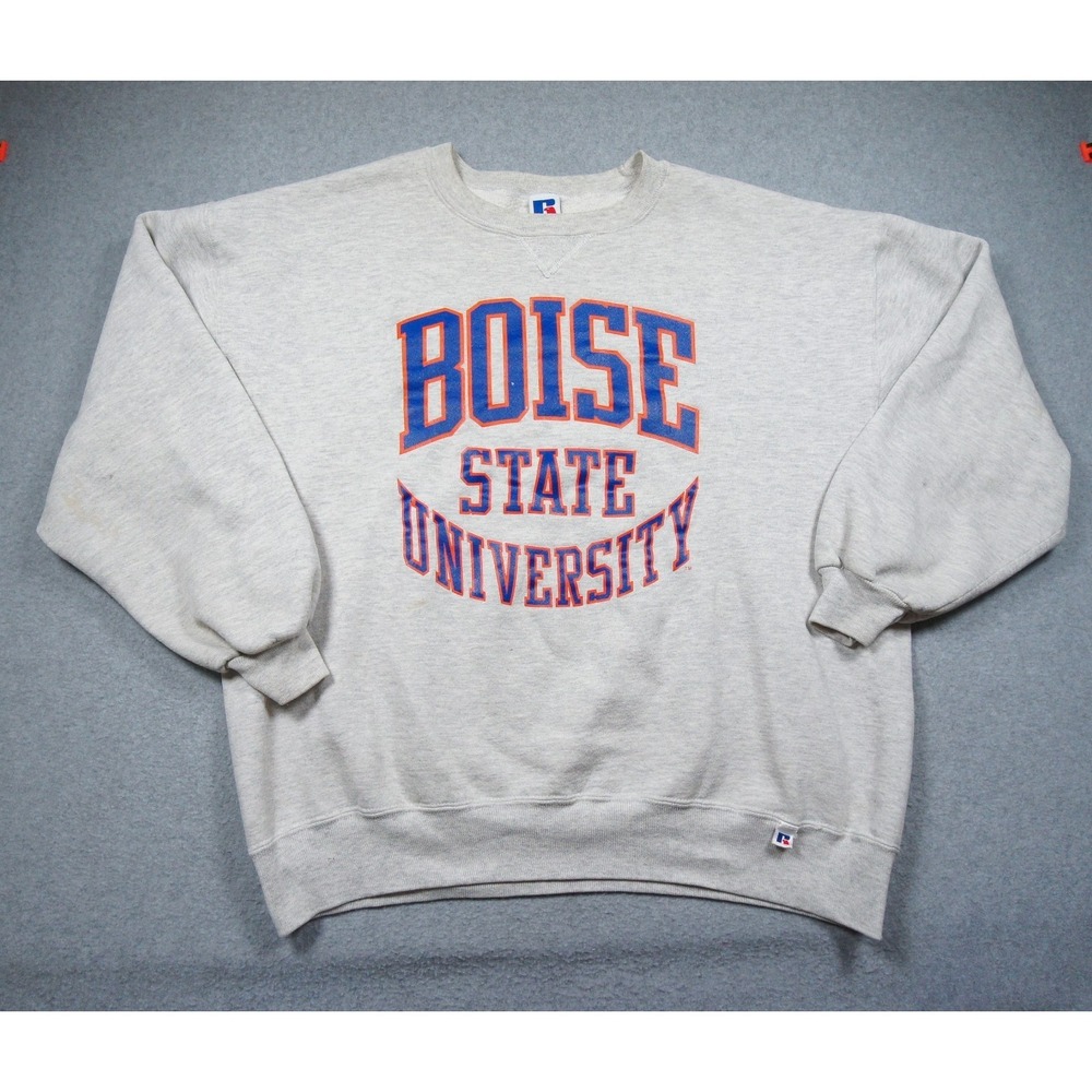 Vintage Boise State University Sweatshirt Mens 2XL XXL Gray Crewneck College 90s